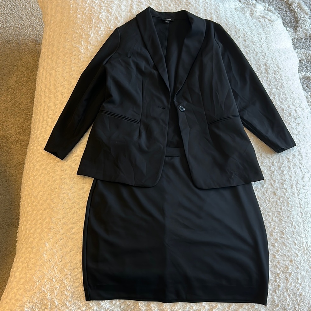 Women’s Work Suit Black Skirt Blazer XL XXL